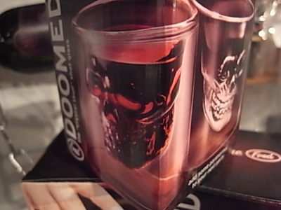 DOOMED the crystal skull shot glass