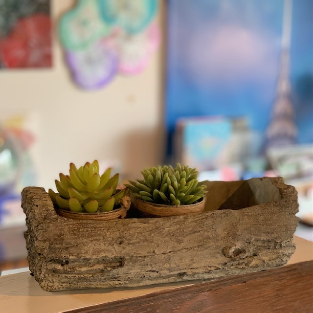 WOOD PLANTER POT